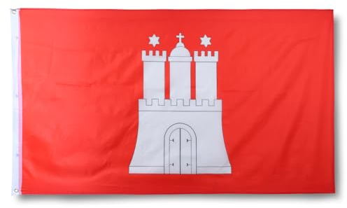Sonia Originelli Hamburg Länderflagge 90 x 150 cm - Fanartikel in der Hamburger Nationalflagge für WM, EM und Public Viewing
