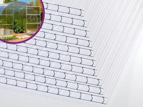 Gewächshausplatten 1500 x 700 mm | Doppelstegplatte | Hohlkammerplatte | Polycarbonat | 4 - 6 - 8 - 10 mm Stärke (4mm | 10 Stück)