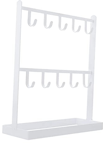 YARNOW 1stk Ohrringständer Ohrsteckerhalter Ohrstecker Für Ohrstecker Schmuckhalter Ohrringhalter Ohrring-präsentationsständer Ornament-präsentationsständer Weiß Armband Regal Metall
