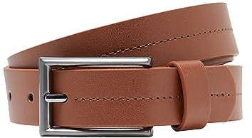 JACK & JONES Herren Jacvillum Belt Gürtel 12245751 ,Cognac ,80