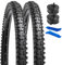 YunSCM 2Pcs Plegable 26 Pulgada Neumáticos 26x1.95 ETRTO 53-559 más 2Pcs 26 Pulgada Cámara de Aire AV32mm Valve Compatible Bike 26x1.95 26x2.0 Neumáticos and Cámara de Aire