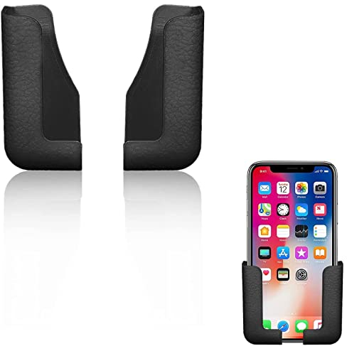 VIKY® 2 Paar Handyhalterung Wand Schwarz, Handy Wandhalterung mit Empfangsloch für Datenkabel, Selbstklebende Wandhalterung Handy Ladehalterung, Handyhalter Auto, Kompatibel mit Allen Mobiltelefonen