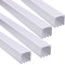 JANDEI - 4 x Quadratische Profile aus Aluminium, 1 Meter für die Installation, LED-Streifen-Pendelleuchte (26 mm breit x 26 mm hoch), durchscheinender Diffusor, inklusive Endkappen und Halterungen