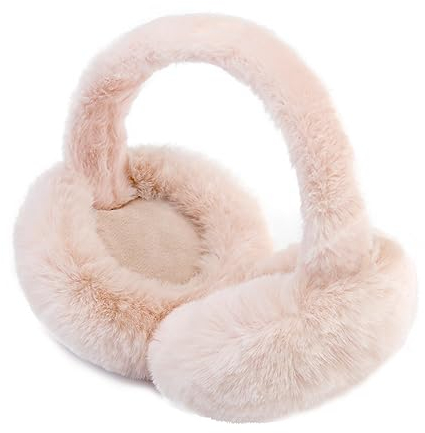 SEYUFN Warmes Ohrenwärmer Damen Faltbare Flauschige Plüsch Ohrenschützer Winter Outdoor Bequem Ohrwärmer Teenager-Mädchen Stylische Ohrbedeckungen (A-rosa 3)