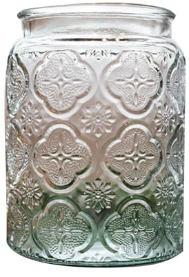 Glass Jar Vintage Glass Sealed Jar with Lid Household Food Grade Storage Jar Coffee Bean Tea Leaf Jar Storage Jar Begonia Flower Pattern 1000ml