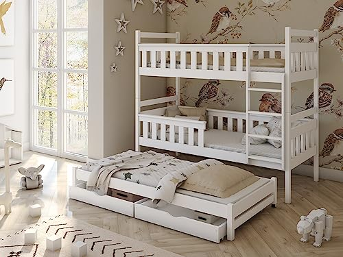 Etagenbett Dreibettzimmer KORS (Weiß, 80x180)