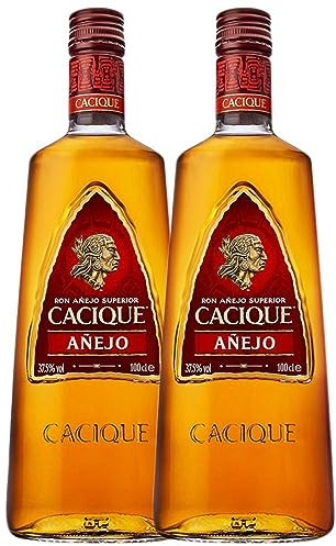 Rum Cacique Añejo Rakete Flasche 1 L (Schachtel mit 2 Rakete Flasche von 1 L)