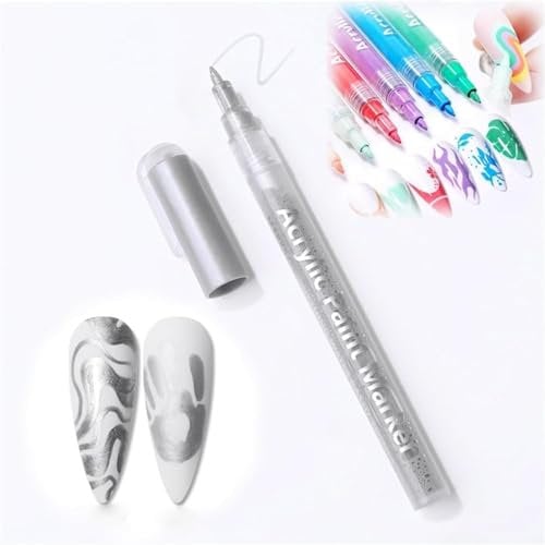 3D Nail Art Pens, 16 Colors Nail Graffiti Dotting Pen, Waterproof Nail Polish Pen, Quick Dry Fine Tips Nail Polish Pen for Nail Art DIY Decoration