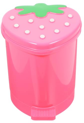 Amosfun Papelera Baño Fresa 2 Piezas De Papelera De Escritorio Lápiz Mecánico Contenedor De Residuos De Papel Cesta De Papel De Desecho Papelera De Baño Papelera Juguetes De Cacatúa Para Niños