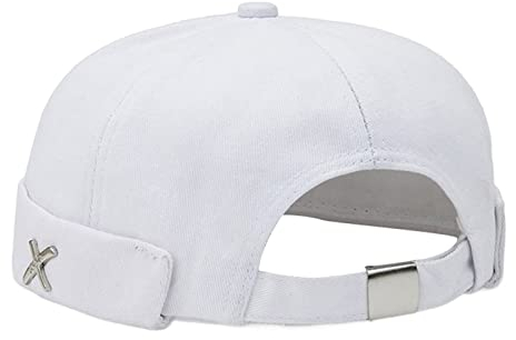 KieTeiiK Hut, Melons Beanies DomeHat Docke Hut für Herren Bonnet Beanies Hiphop Hut Street Dance Hut Skull Hat Cuffed Beanies, weiß, 6 7/8/7 3/8