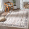 TOPICK Area Teppich Wohnzimmerteppich Vintage Blumenteppich rutschfest Faltbar Dünner Waschbar Läufer Bodenbelag für Innenbereich Büro Schlafzimmer Küche 240x300cm Braun