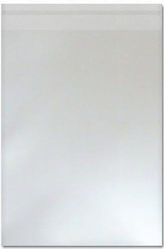 Zellophanbeutel für Grußkarten, C6, selbstklebend, 30 Mikron, 120 mm x 162 mm + 30 mm Klappe, 100 Stück