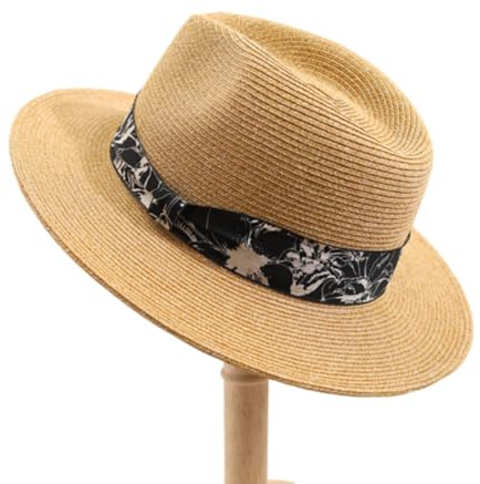 Nuevo Sombrero de Paja Plegable con Lazo de Verano para Mujer, Visera de ala Ancha Más Grande, Sombreros de Viaje de Verano, Sombreros de Paja con Protección UV para Playa,C