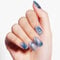 DANNI & TONI 28 Stickers Semi Cured Nail Strips,Blue Marble Pattern Soft Self-Adhesive Gel Nail Stickers,Silver Foil Salon-Quality Gel Nail Polish Strips Manicure Stickers Set(Marble Canyon)