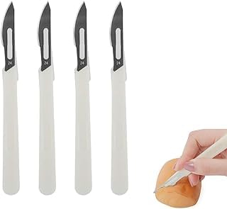 Kiuiom Teigmesser,Brot Cutter Messer,Brot Lame Messer,Baguette Messer,Brotbackwerkzeuge,Baguettemesser Brot Scoring Tool Set,4PC Brot Scoring Cutter zum Einschneiden von Baguette Gebogene Ritzmesser