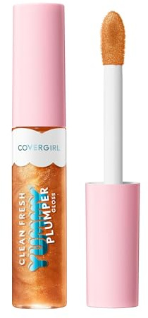 Covergirl Clean Fresh Yummy Plumper Lip Gloss, 900 It's Gold Outside, Shiny, Vegan Formula, Easy to Apply, Minty Flavor, 0.33oz