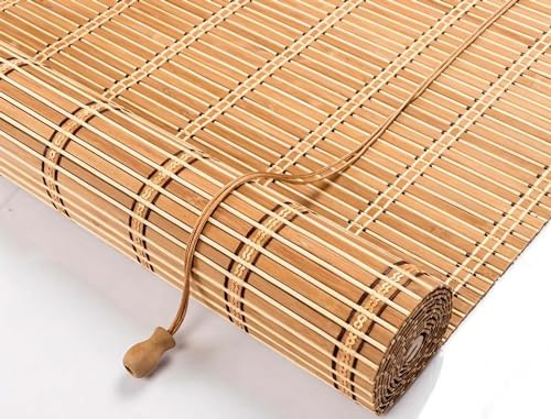 Innen und Outdoor Retro-Bambusrollo, Natur Verdunkelungsrollos Sonnenschutz und Sichtschutz, Schattierungsrate 70% Bambus Rollo Anti-UV, Jalousien für Balkon Restaurant Teestube Pavillon Innenhof (S
