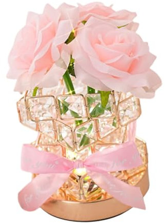 Outanaya Kristall Rose Lampe Lampen Für Schreibtisch Schlafzimmer Schreibtischlampe Schlafzimmer Kleines Nachtlicht Kristall Rose Nachtlicht Kristall Rose Schreibtischlampe Licht