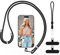 COSASES Phone Lanyard - Crossbody and Wrist Strap with 2 Durable Patches for Neck Strap Phone Chain - Compatible with Most Smartphones - Black