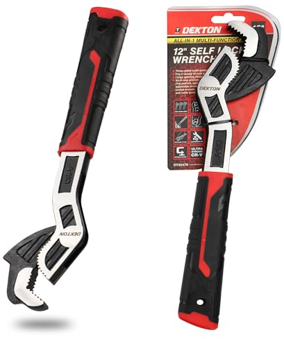 Dekton Sum Self Locking Wrench 12-Three-Sided Tooth Pattern Coverage| Not Easy to Slip| Strong Clamping| Applicable to Variety of Nuts & Screw| Large Opening Design, Range: 7-43mm| Fast Self-Locking