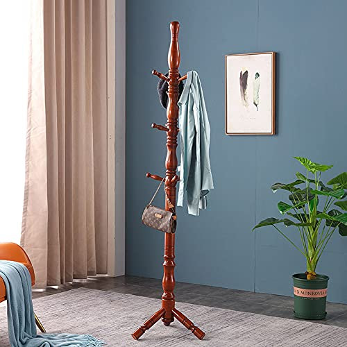 OZBME Porte-vêtements en Bois Porte-Manteau Arbre 9 Crochets Chapeau, Veste et Pull Support Suspendu au Sol Assemblage Facile pour la Maison ou Le Bureau, Hall et entrée
