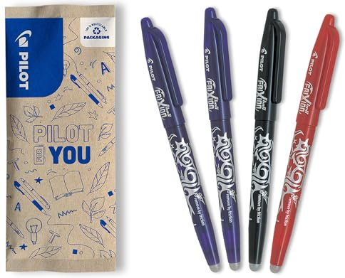 PILOT - FriXion Ball 0.7 Set - 4 Stück: 2x Blau + 1 Schwarz/Rot - Radierbare Tintenroller 0,4mm Strichstärke - Angenehme Schreibführung, Thermosensitive Tinte, Austauschbare Mine - Mittlere Spitze