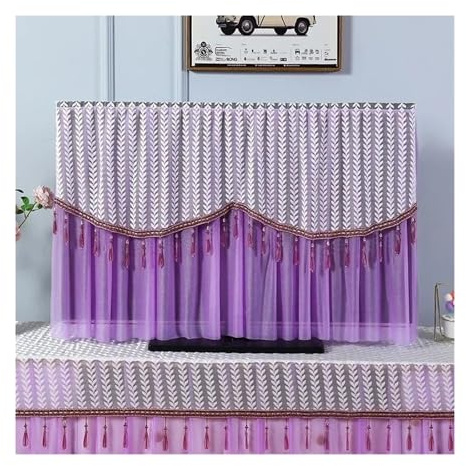 Protections écrans TV Housse écran TV Housse de protection anti-poussière pour TV, anti-poussière et respirante, mise sous tension en dentelle sans retirer la housse de télévision(Color08,100x65cm)