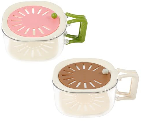 2Pcs Fruit Washing Bowl with Strainer 2 in 1 Draining and Preservation Basket Drain Colander Bowl Fruit Washer Drainer Container Set with Lid and Handle Vegetable Fruit Washing Draining Basket (2pcs)