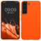kwmobile Hülle kompatibel mit Samsung Galaxy S22 Hülle - weiches TPU Silikon Case - Cover geeignet für kabelloses Laden - Neon Orange