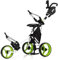 GOPLUS Golf Trolley, Golftrolley 3 Rad mit Verstellbarer Griff, Sitz & Fußbremse, Golfwagen klappbar mit Schirm- und Getränkehalter & wasserdichter Tasche, Golfcaddy Golf Push Cart (Grün)