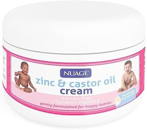 Zinc & Castor Oil Cream - Gentle & Effective Nappy Rash Cream for Babies & Toddlers, Paraben Free, Lanolin Free, Moisturising & Ideal for Sensitive Skin, 100% Natural Ingredients