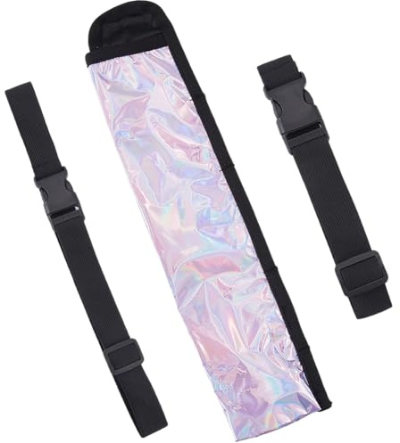 CREATCABIN Laser Rave Fan Holster Rave Fan Bag Holder Folding Hand Pouch Fordable Sleeves Hand Fan Holder with Waist Belt for EDM Music Festival Club Line Dancing Thigh Party Circuit 3x13 Inch