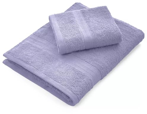 Bassetti Dream - Set Asciugamani Da Bagno Viso e Bidet Coppia Asciugamani da Bagno con Ospite 430 g/mq | 60x110 cm + 40x60 cm | (GLICINE)