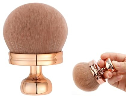 Taicols Extra Große Selbstbräunerpinsel, 3 Inch Breiter Kopf Ovaler Kabuki Make up Pinsel, Auf Gesicht, Beine Und Rücken Schminkpinsel Applicator, Selbstbräunender für Fundament Cream Puder (Roségold)