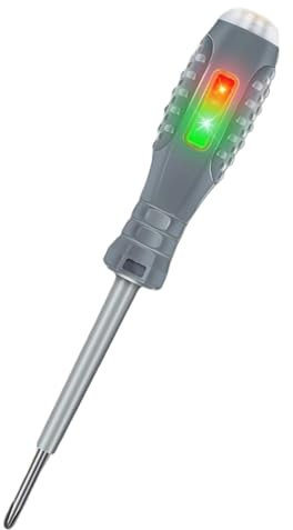 Test del filo di fase neutra - Rivelatore di tensione senza | Luce e Cacciavite - Tester per elettricista per cavi sotto tensione del circuito di alimentazione elettrica - Tester per elettrico