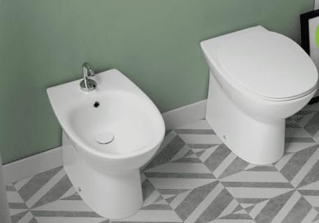 OPERA SANITARI Coppia Vaso e Bidet filo muro Simply senza Brida