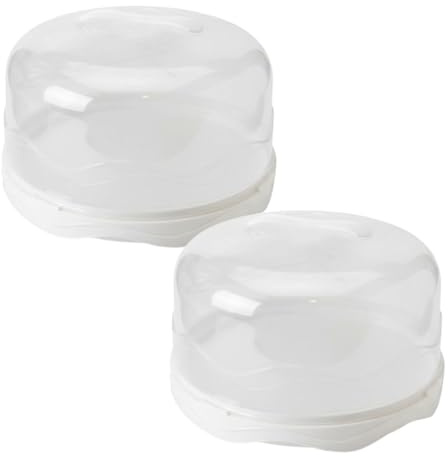 Large Round Cake Storage Container Box | Reusable Flip-Base Carrier Box for Serving | Airtight Dome Lid | Lightweight, Durable & Reusable Cake Box for Transport & Serving (Pack of 2)