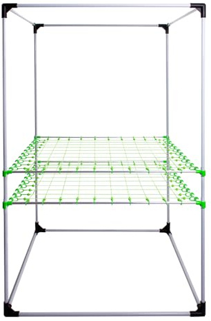 Betternet Double Layer Scrog Netz | 150x150 cm | 10x10 Raster | Ø16 mm Grün | XL-Grownetz mit zwei Netzebenen, flexiblem Raster und einstellbarer Netzspannung für große Zelt-Grundflächen