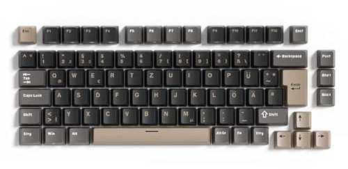 RK ROYAL KLUDGE PBT Keycap Set für RK M75 Mechanische Tastatur | DEUTSCH ISO Layout Doppelshot Keycaps | Hochwertige, verschleißfeste Keycaps, Schwarz