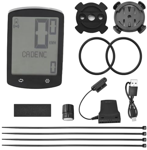 Computer bici wireless con cadence USB USB Multina ricaricabile ricaricabile elevato Display IPX6 Speedometro per biciclette impermeabile per gli appassionati di cicli di montagna (Con cadenza)