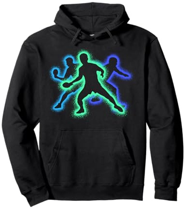 Tischtennis Spieler Silhouetten Tischtennisspieler Jungen Pullover Hoodie