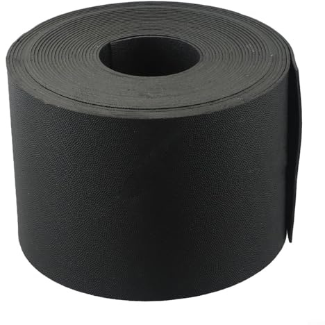 Yuanpgky PE Garteneinfassung, 12 cm Höhe, 10 m Rolle für Rasenbegrenzung und Landschaftsbegrenzung, mit 10 ABS-Befestigungspfähle, kompatibel mit Gras- und Steintrennung (schwarzer Isolationsgurt)