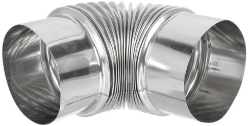 BESPORTBLE Codo de Chimenea de Acero Inoxidable 110 MM Tubo de Escape Flexible para Estufa de Leña Manguera de Ventilación Resistente para Hogar y Jardín Conducto de Aire Liso y Adaptable