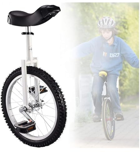 SFQEVHRZ Einrad, 18-Zoll-Einrad for Kinder, rutschfeste Räder, Mountainbike-Reifen, selbstbalancierendes Laufrad(White)