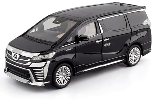 imtfzct Modellauto Toyota Vellfire im Maßstab 1:18 mit Sound- und Lichteffekten, Pull Back Funktion und automatischer Türöffnung – Platinum Edition Geschenkauswahl Schwarz