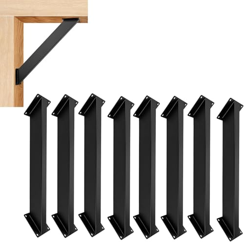 GOUZIBHD Black Metal Roof Riser Beam Bracket for Pavilion Pergola Gazebos Cabins Patio Cover, Inside Mount 45-Degree Angle Bracket, Heavy Duty Roof Riser Brackets Kit(Size:8 Pack)