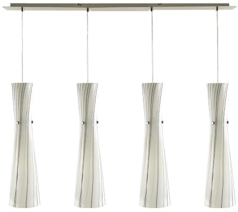 Dapo SILJIA Glas-Decken-Hängen-Pendel-Leuchte-Lampe mundgeblasene Glasschirme 4x E14 nicht inkl. Wohn-Esszimmer-Küchen-Leuchte-Lampe