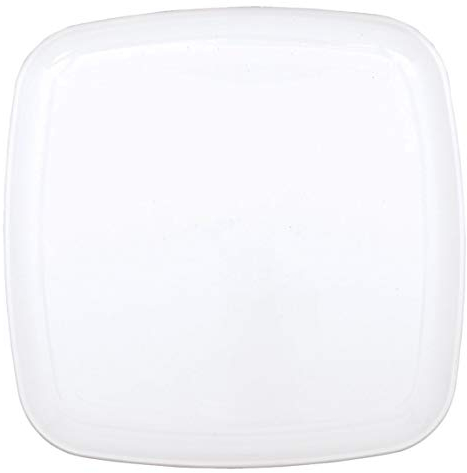 Amscan Plateau carré Blanc 35,5 cm-1 pièce, 35,6 cm