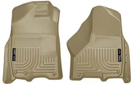 HUSKY LINERS Weatherbeater Fußmatten, passend für 2019–2024 Ram 1500 (Classic Body), 2009–2018 Dodge Ram 1500, 2010–2018 Ram 2500, 3500 (Crew Cab/Mega Cab), Vorderreihe, 2-teilig, Beige – 18003