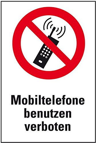 LEMAX® Verbots-Kombischild Mobiltelefone ... verboten, ASR/ISO, Kunststoff, 200x300mm
